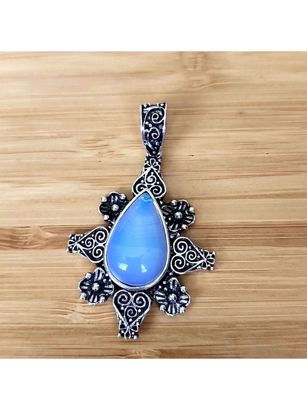 MOONSTONE BOHO PENDANT TIBETEN ALLOYS PENDANT ONLY